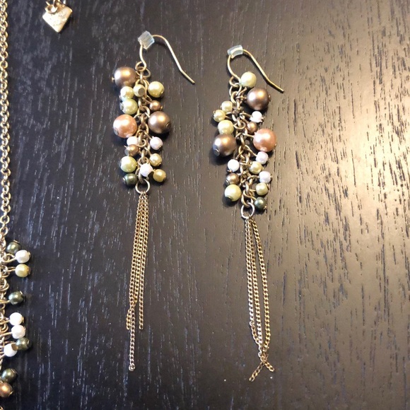 Cookie Lee Jewelry Cookie Leepearl And Bead Necklace Earring Set